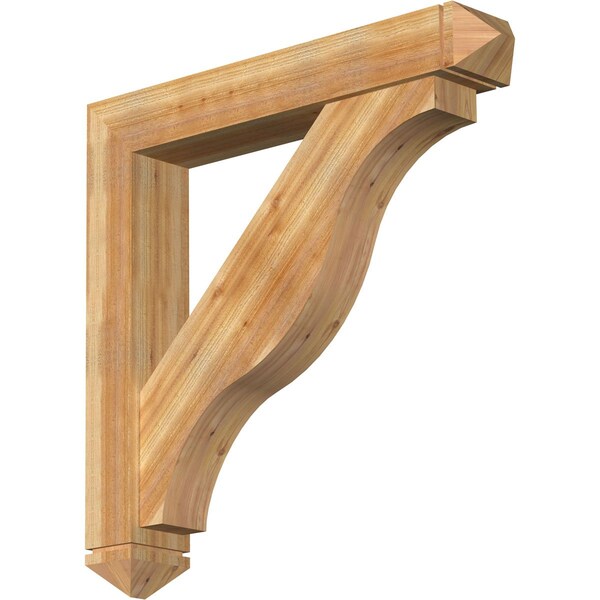 Ekena Millwork Funston Arts and Crafts Rough Sawn Bracket w/ Offset Brace, Western Red Cedar, 8"W x 48"D x 48"H BKT0806X48X48FST03RWR - main